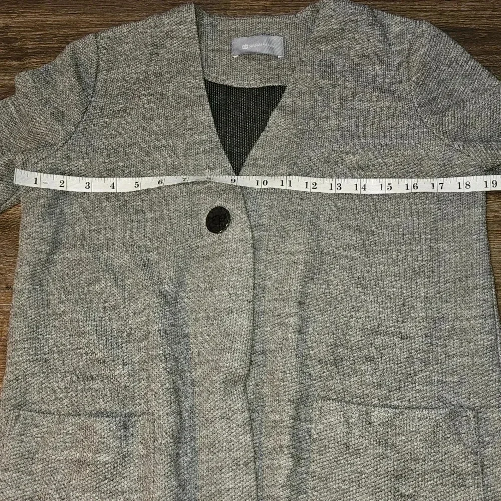 Arnaldo Bassini Longline Grey Cardigan,Classic SZ 90(S/M) Pockets